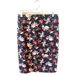 Philosophy Navy Floral Pencil Skirt Size 4